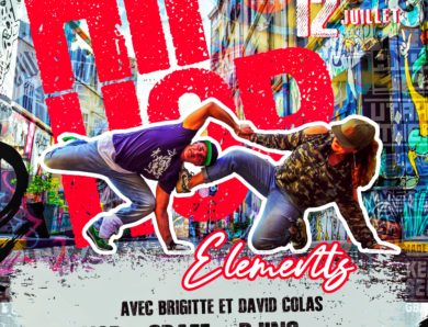 Stage HIP HOP ELEMENTS : Danse/Graff/Djing Du 8 au 12 juillet avec Brigitte et David Colas de 10h à 17h